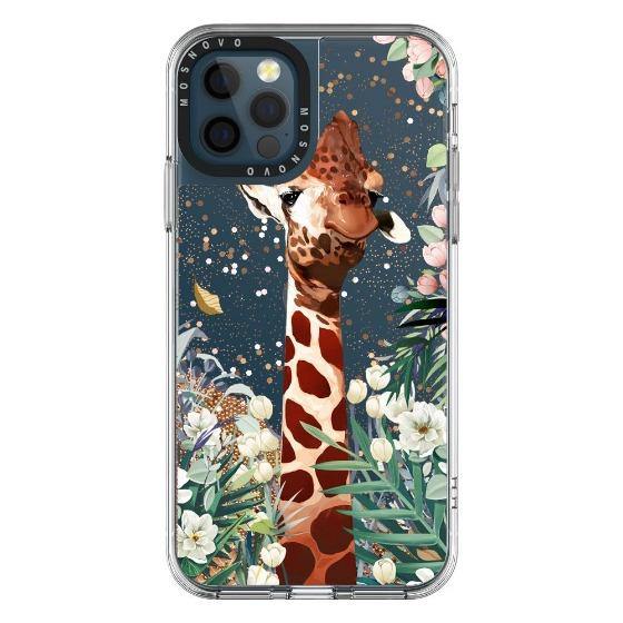 Giraffe In The Garden Glitter Phone Case - iPhone 12 Pro Max Case