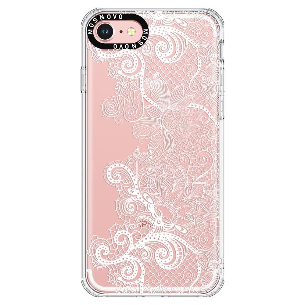 Lacy White Flower Phone Case - iPhone 8 Case