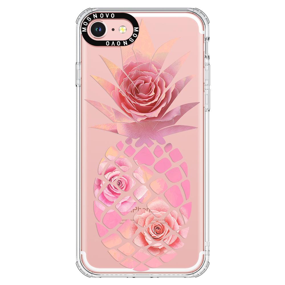 Pink Floral Pineapple Phone Case - iPhone 8 Case