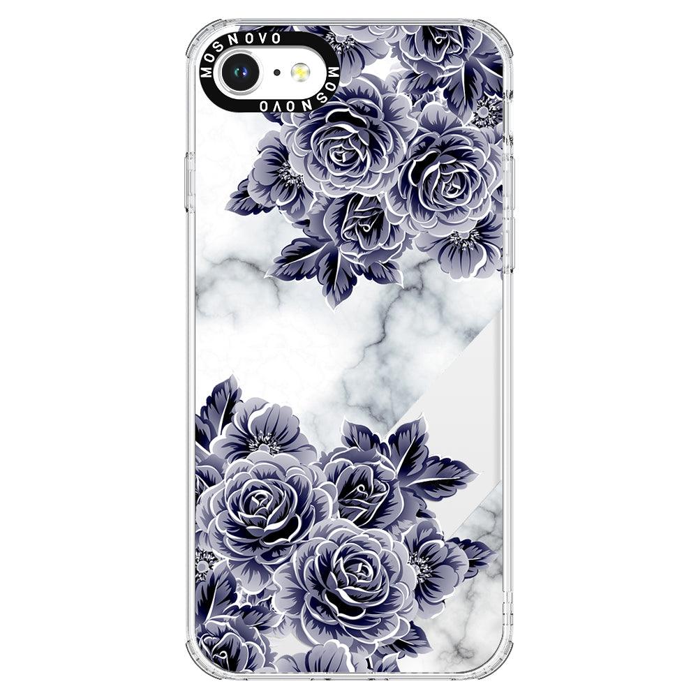 Purple Flower Marble Phone Case - iPhone SE 2020 Case