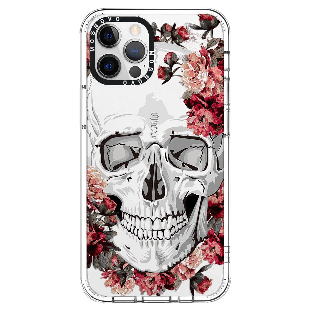 Red Flower Skull Phone Case - iPhone 12 Pro Max Case