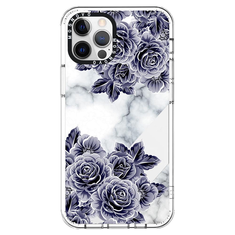 Purple Flower Marble Phone Case - iPhone 12 Pro Max Case