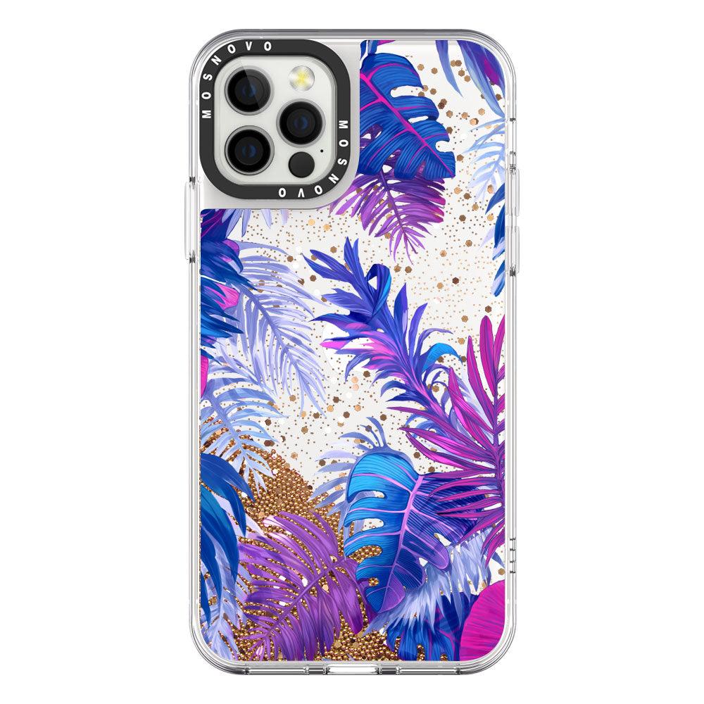 Fancy Palm Leaves Glitter Phone Case - iPhone 12 Pro Max Case