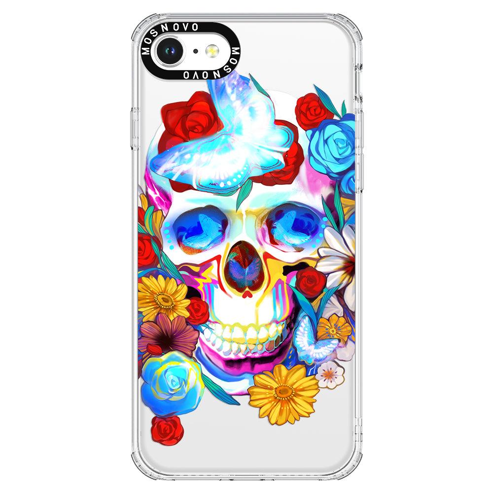 Sugar Flower Skull Phone Case - iPhone SE 2020 Case