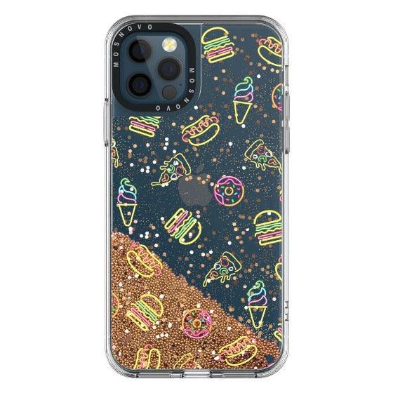 Neon Burgers Glitter Phone Case - iPhone 12 Pro Max Case