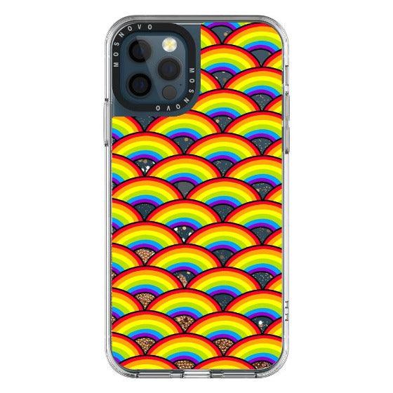 Rainbow Waves Glitter Phone Case - iPhone 12 Pro Max Case