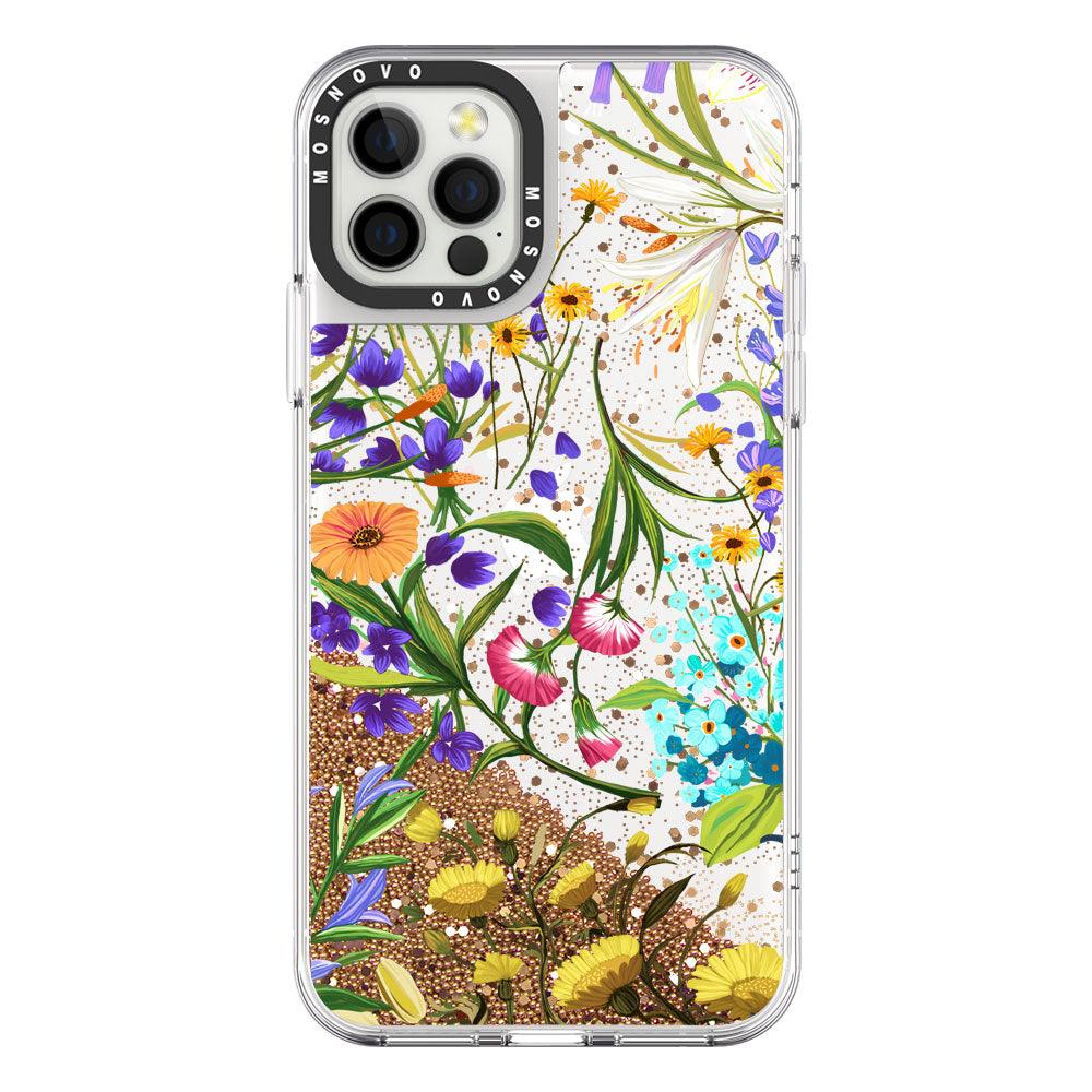 Summer Flower Holidays Glitter Phone Case - iPhone 12 Pro Max Case