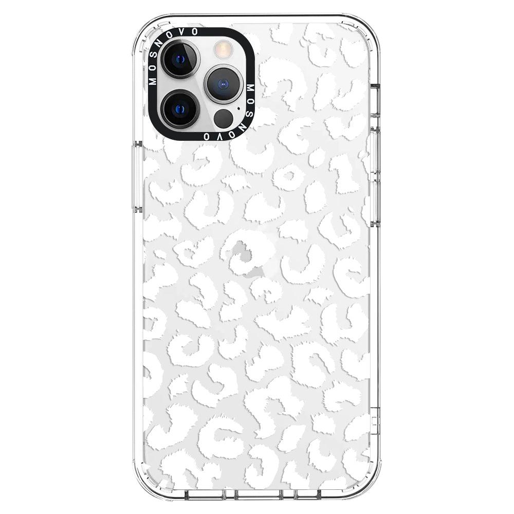 White Leopard Print Phone Case - iPhone 12 Pro Max Case