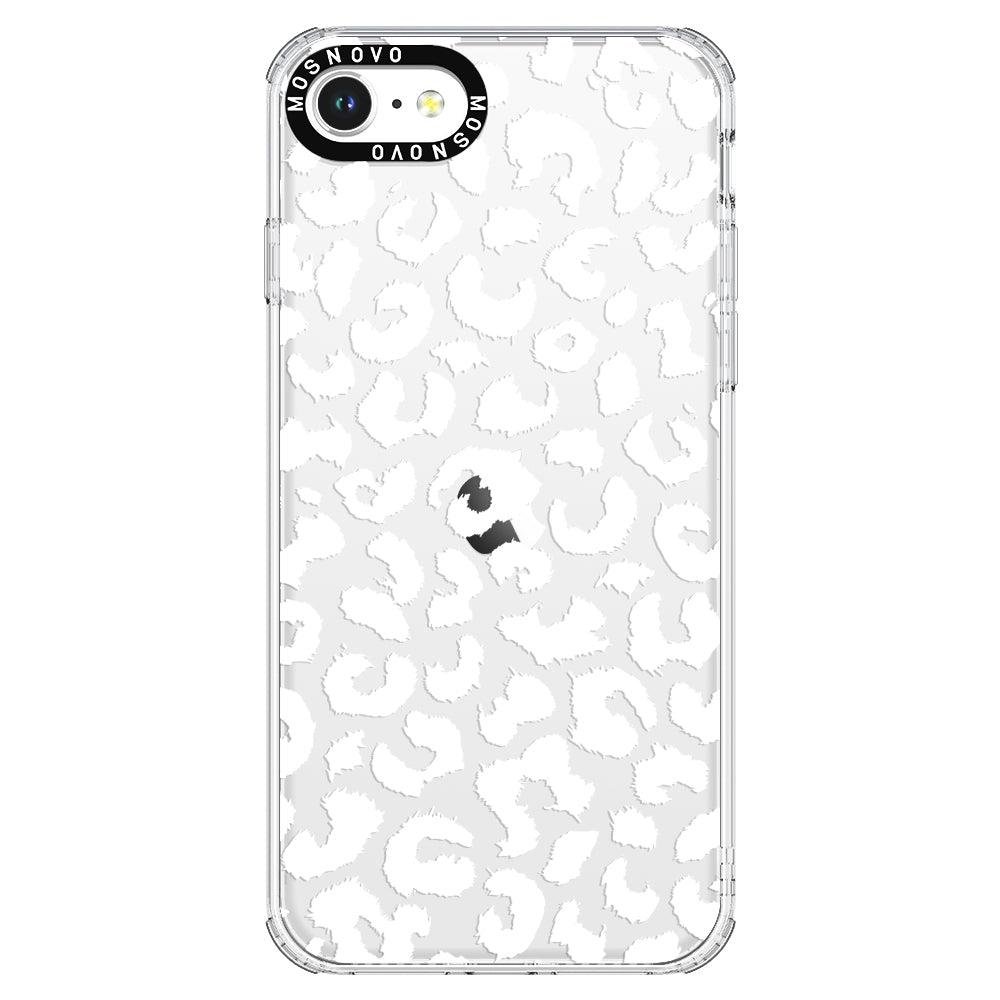 White Leopard Print Phone Case - iPhone SE 2020 Case