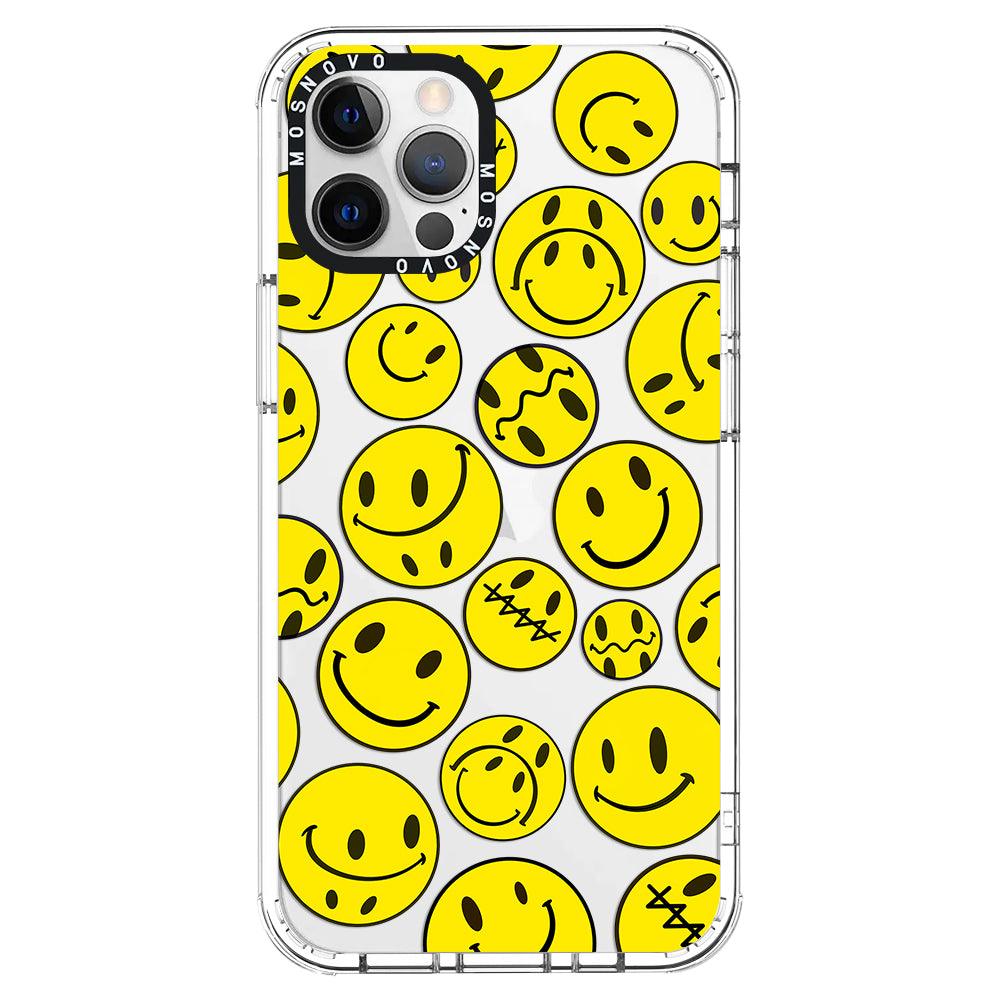 Yellow Sad Smile Face Phone Case - iPhone 12 Pro Max Case