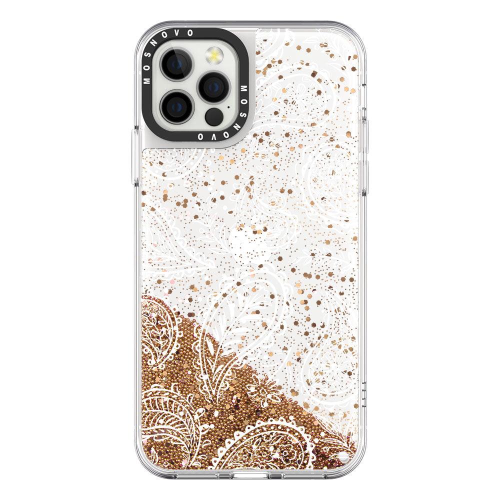 White Paisley Glitter Phone Case - iPhone 12 Pro Max Case