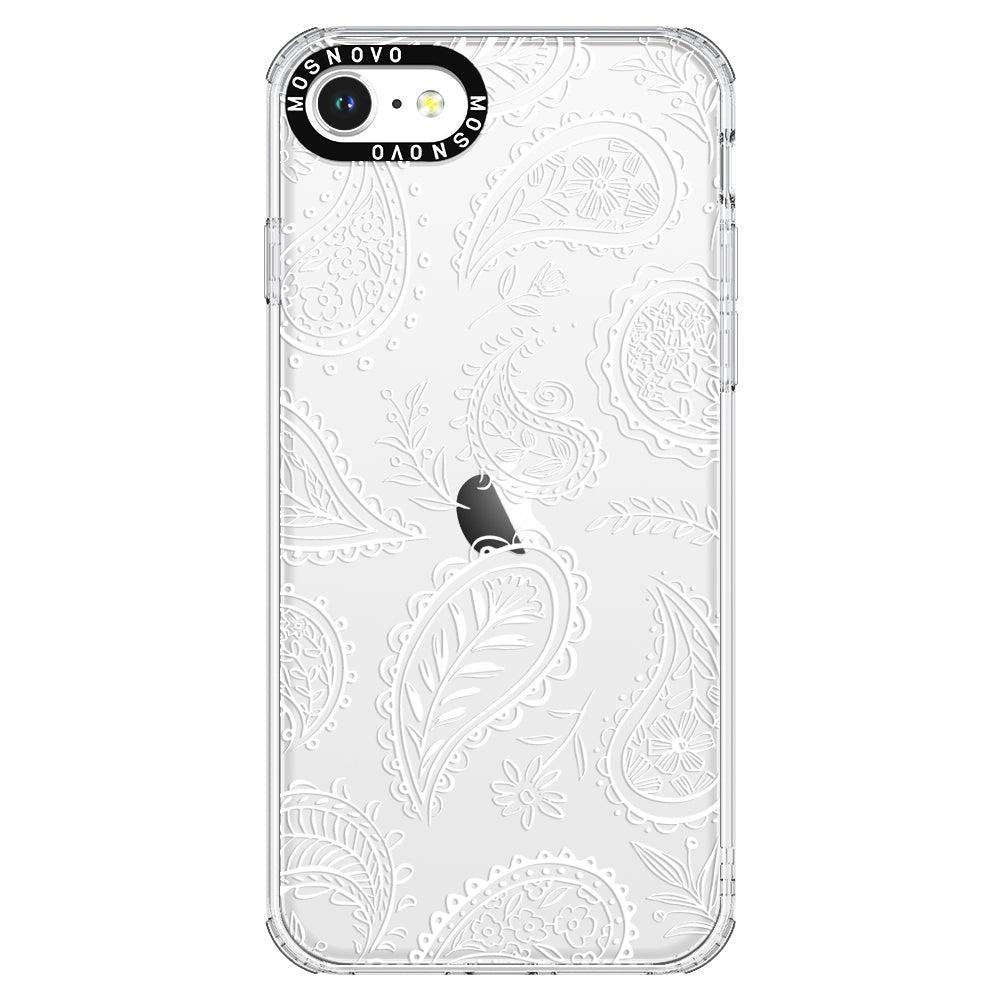 White Paisley Phone Case - iPhone SE 2020 Case