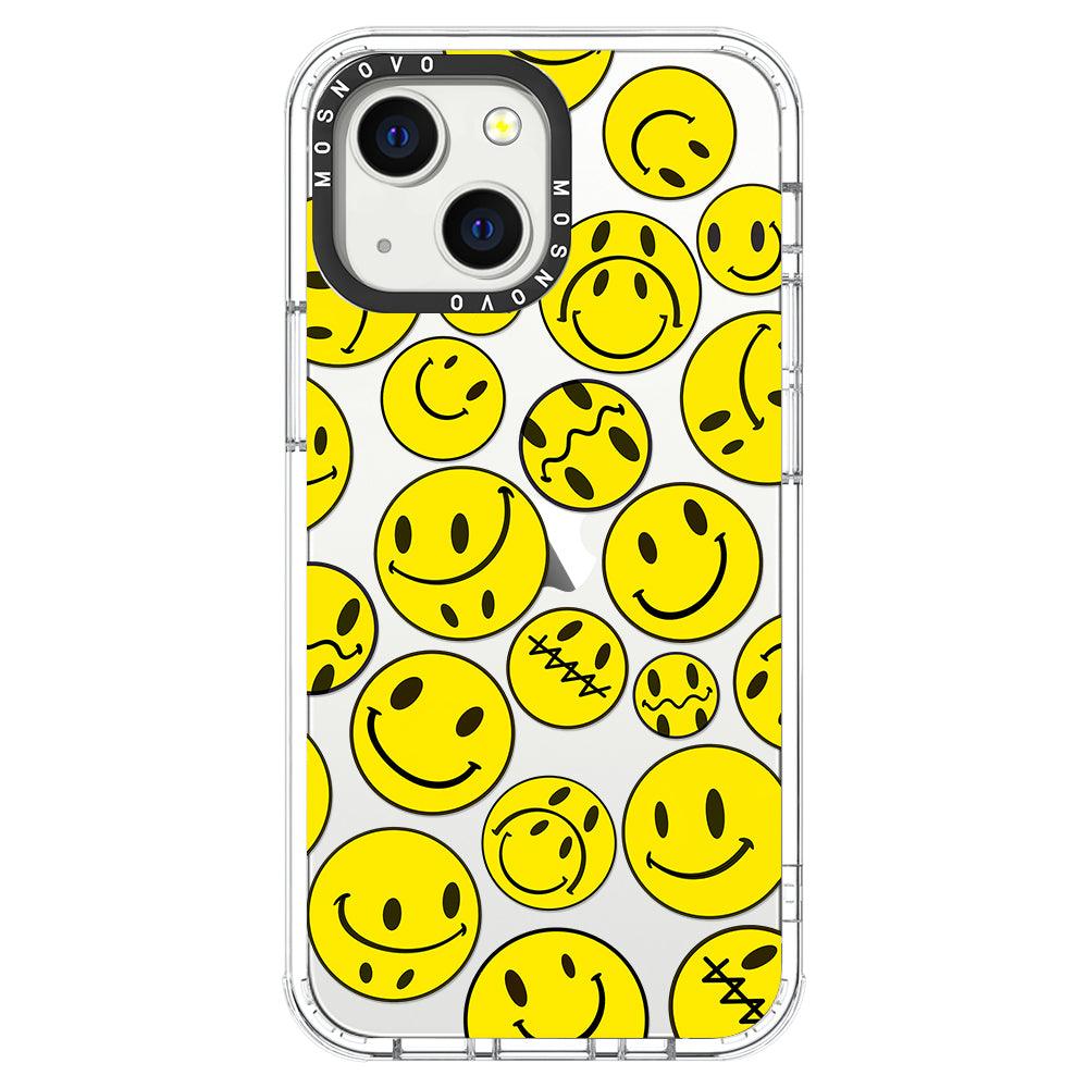 Yellow Sad Smile Face Phone Case - iPhone 13 Mini Case