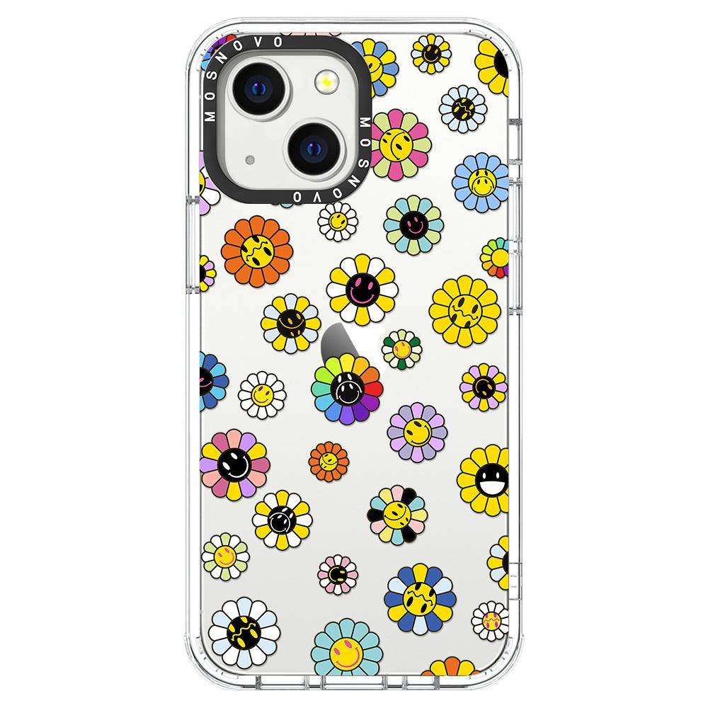 Flower Smile Face Phone Case - iPhone 13 Mini Case