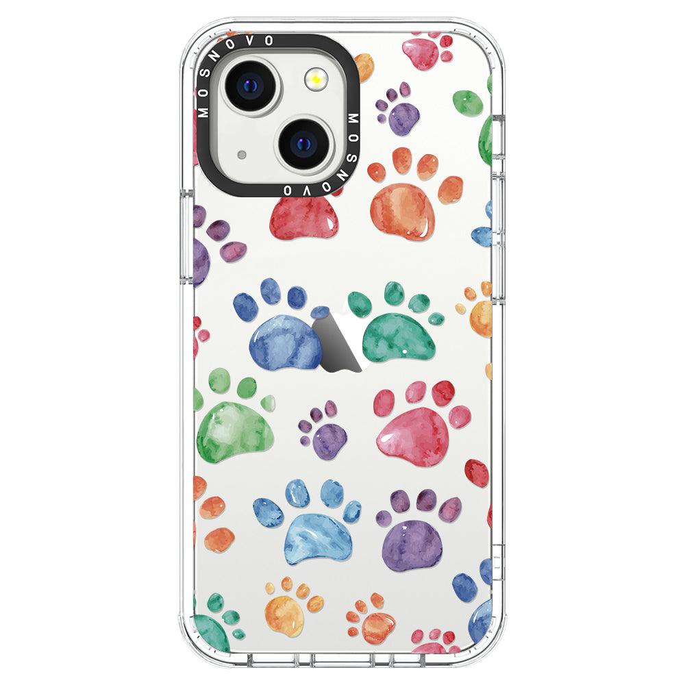 Colorful Paw Phone Case - iPhone 13 Mini Case