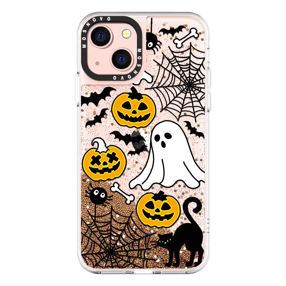 Halloween Pumpkin Glitter Phone Case - iPhone 13 Case