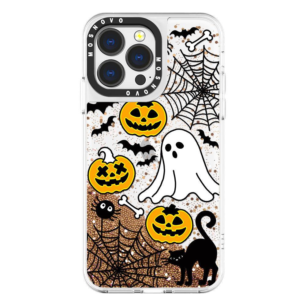 Halloween Pumpkin Glitter Phone Case - iPhone 13 Pro Case