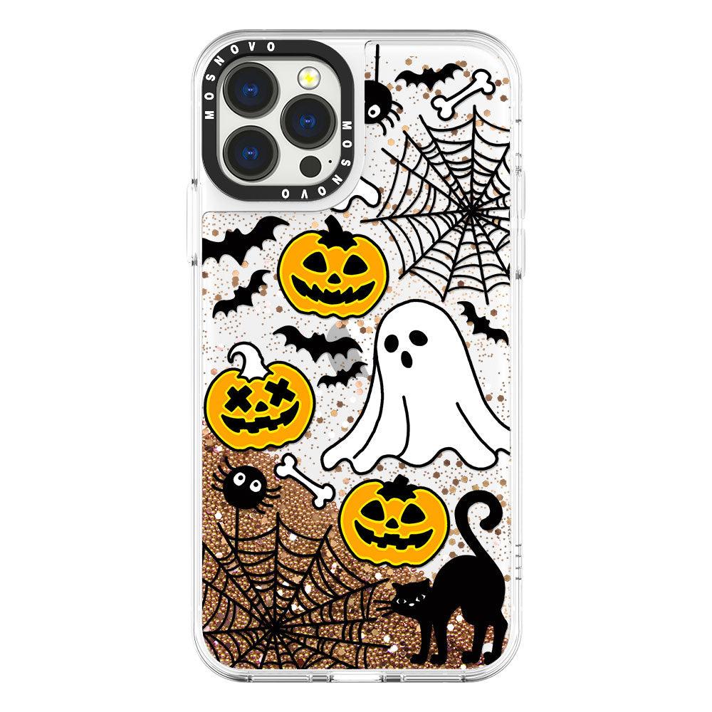 Halloween Pumpkin Glitter Phone Case - iPhone 13 Pro Max Case