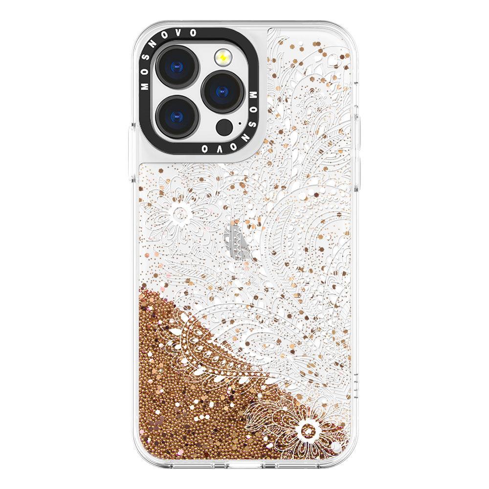 Paisley Floral Glitter Phone Case - iPhone 13 Pro Case