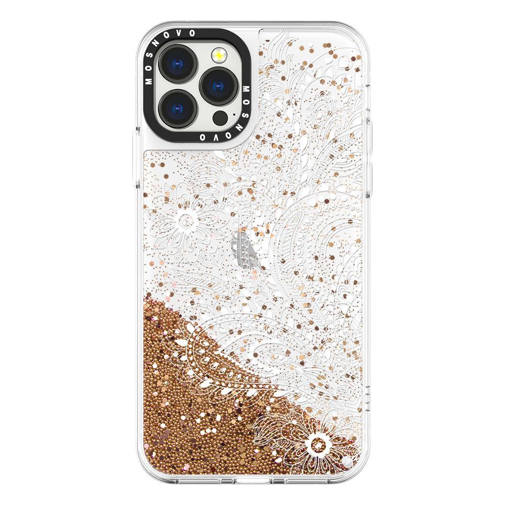 Paisley Floral Glitter Phone Case - iPhone 13 Pro Max Case