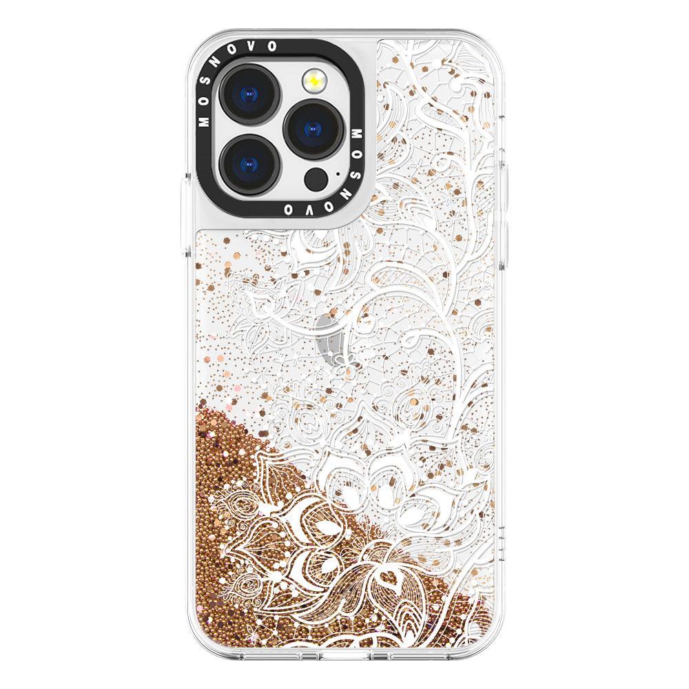 Lacy Flower Glitter Phone Case - iPhone 13 Pro Case