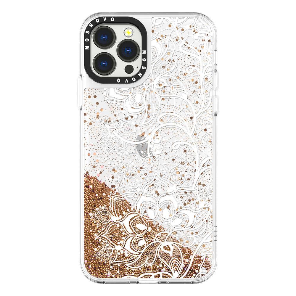 Lacy Flower Glitter Phone Case - iPhone 13 Pro Max Case