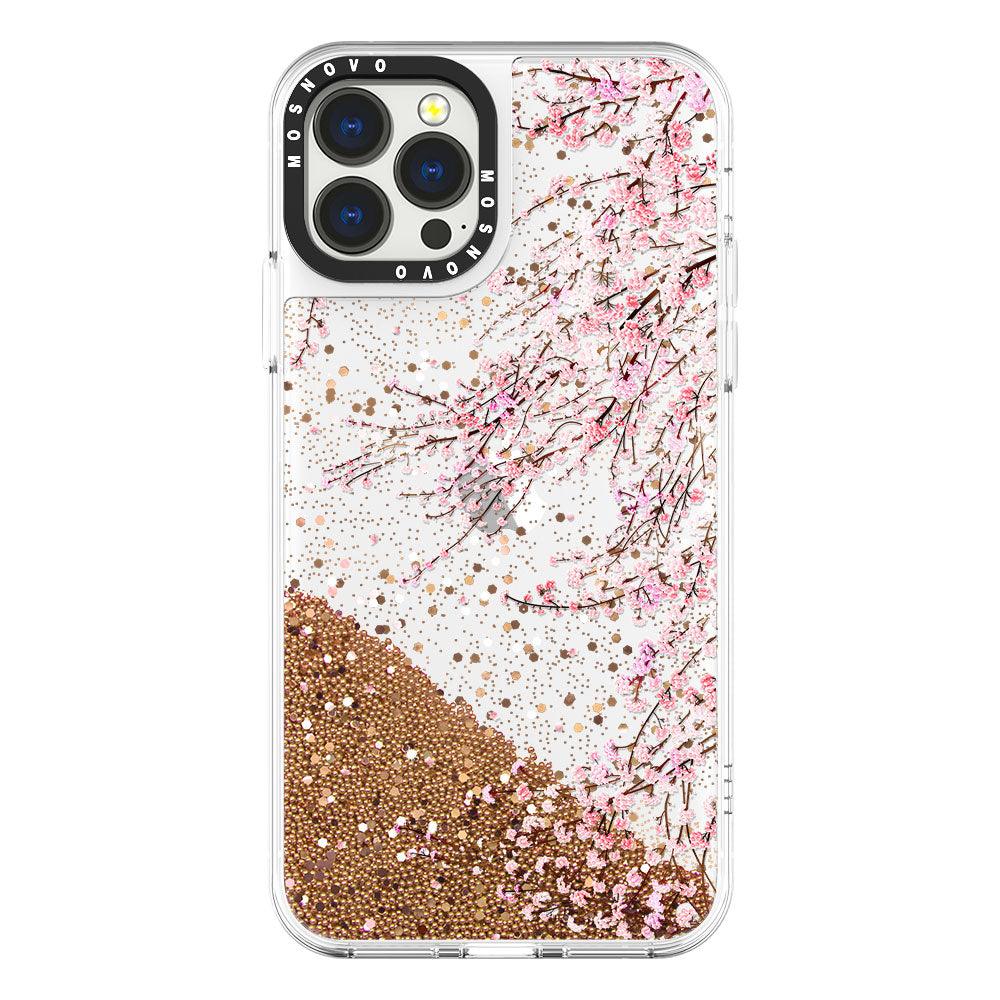 Cherry Blossoms Glitter Phone Case - iPhone 13 Pro Max Case