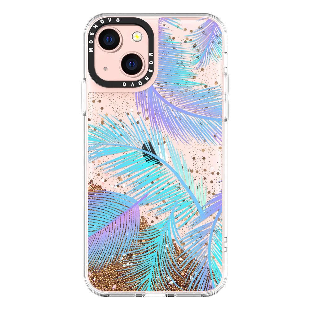 Tropical Palm Leaf Glitter Phone Case - iPhone 13 Case