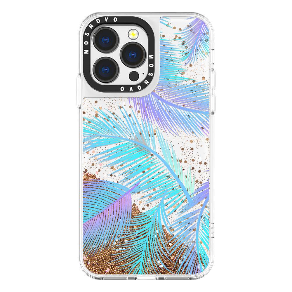 Tropical Palm Leaf Glitter Phone Case - iPhone 13 Pro Case