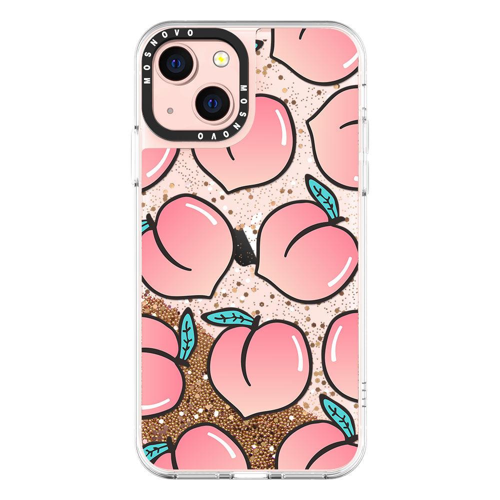 Cute Peach Glitter Phone Case - iPhone 13 Case