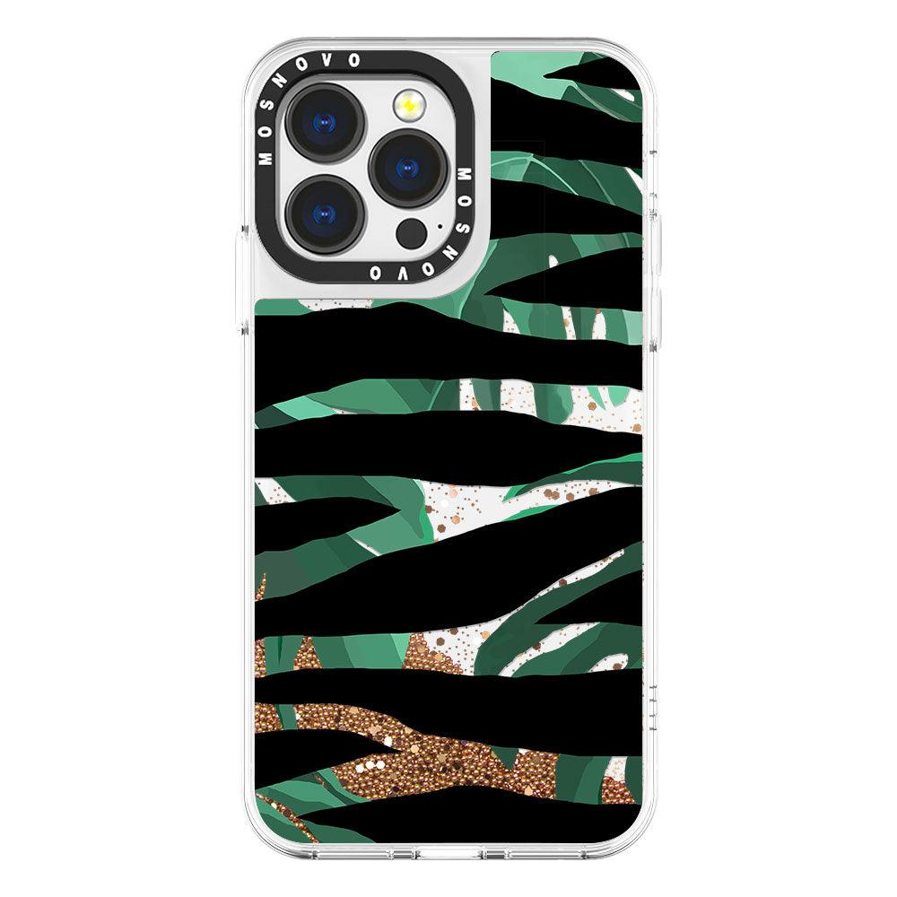 Zebra Stripes Glitter Phone Case - iPhone 13 Pro Case