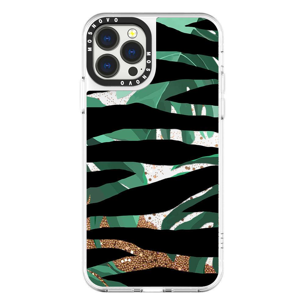 Zebra Stripes Glitter Phone Case - iPhone 13 Pro Max Case