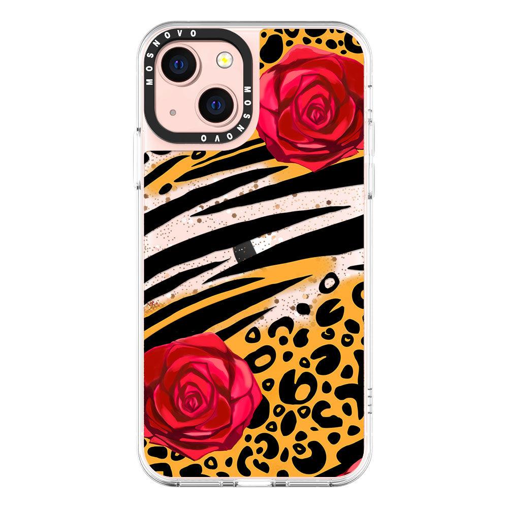 Leopard Rose Glitter Phone Case - iPhone 13 Case