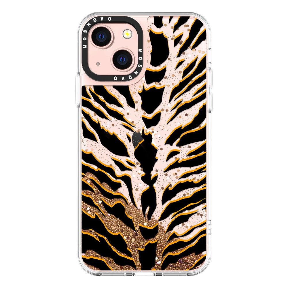 Tiger Print Glitter Phone Case - iPhone 13 Case