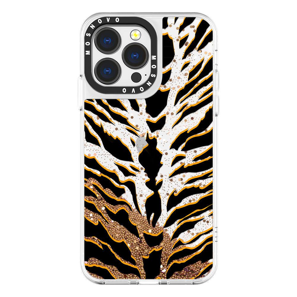 Tiger Print Glitter Phone Case - iPhone 13 Pro Case