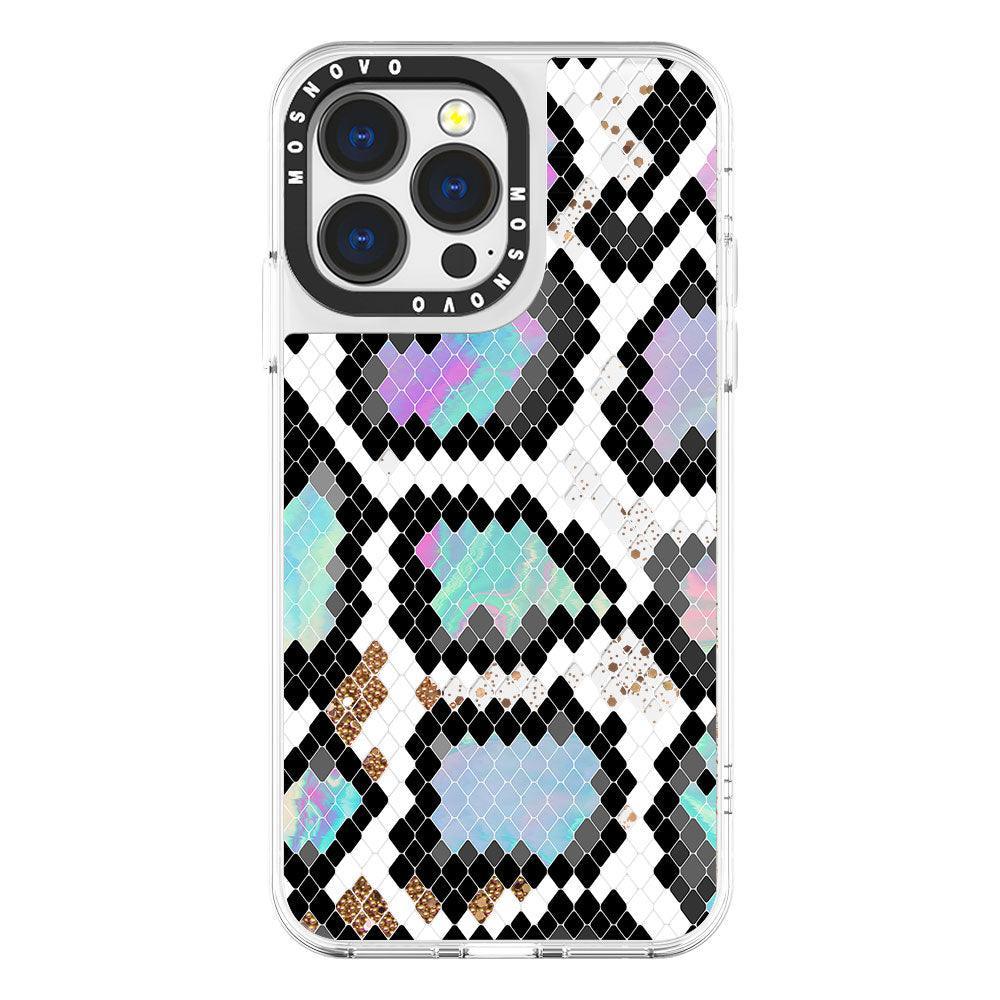 Aurora Snake Print Glitter Phone Case - iPhone 13 Pro Case