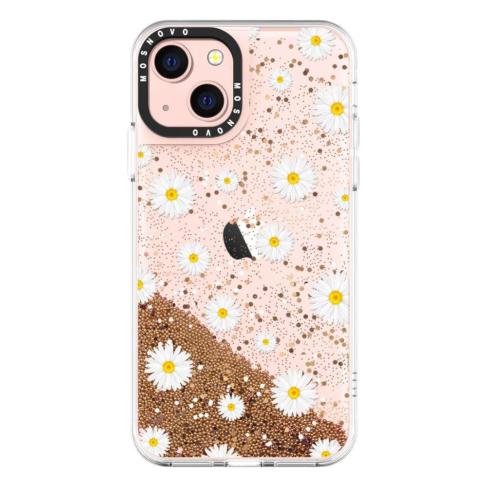 White Daisy Glitter Phone Case - iPhone 13 Case