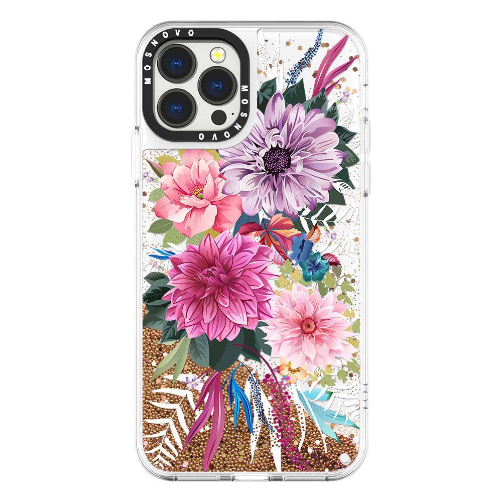 Blossom Floral Flower Glitter Phone Case - iPhone 13 Pro Max Case