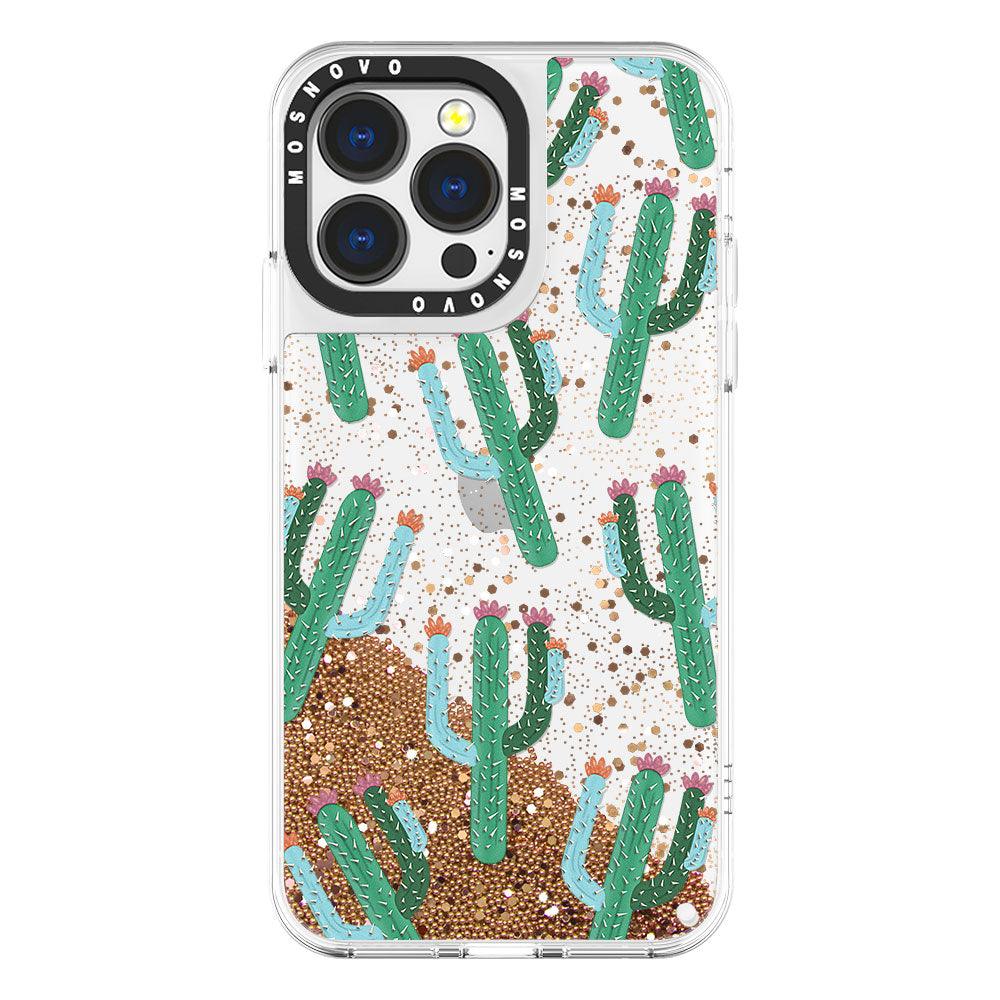 Cute Cactus Glitter Phone Case - iPhone 13 Pro Case