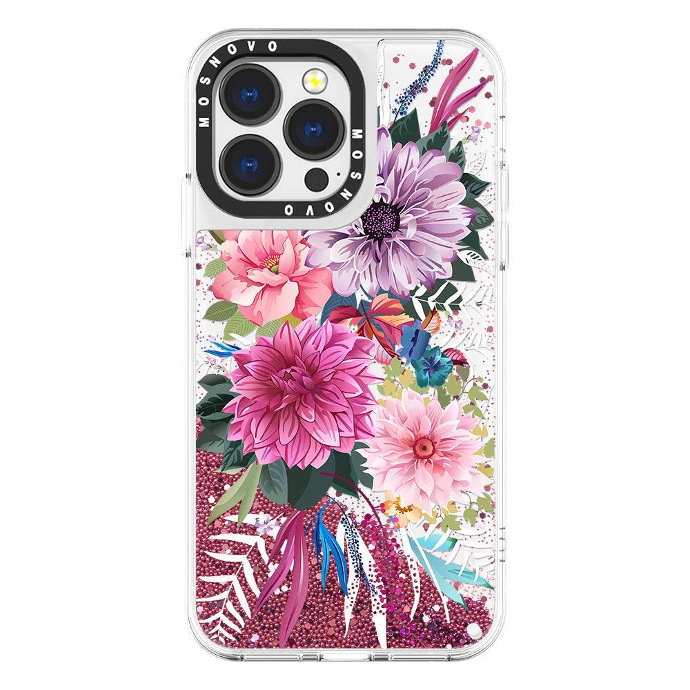 Blossom Floral Flower Glitter Phone Case - iPhone 13 Pro Case