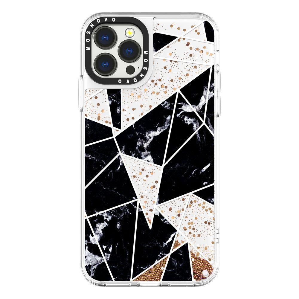 Black Marble Glitter Phone Case - iPhone 13 Pro Max Case