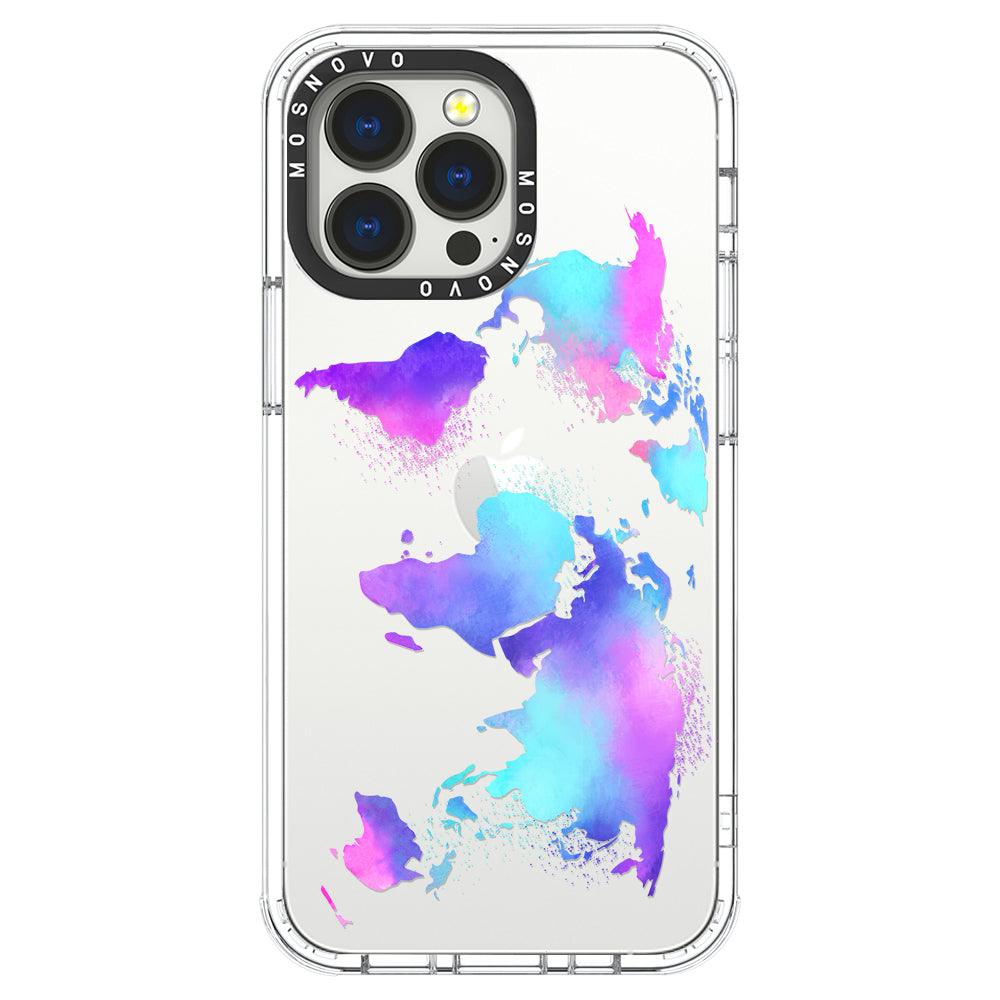 Psychedelic World Map Phone Case - iPhone 13 Pro Case