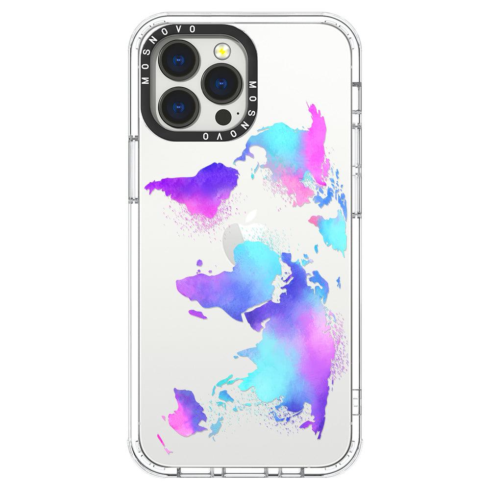 Psychedelic World Map Phone Case - iPhone 13 Pro Max Case