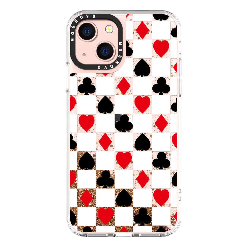 Spades Hearts Diamond Glitter Phone Case - iPhone 13 Case