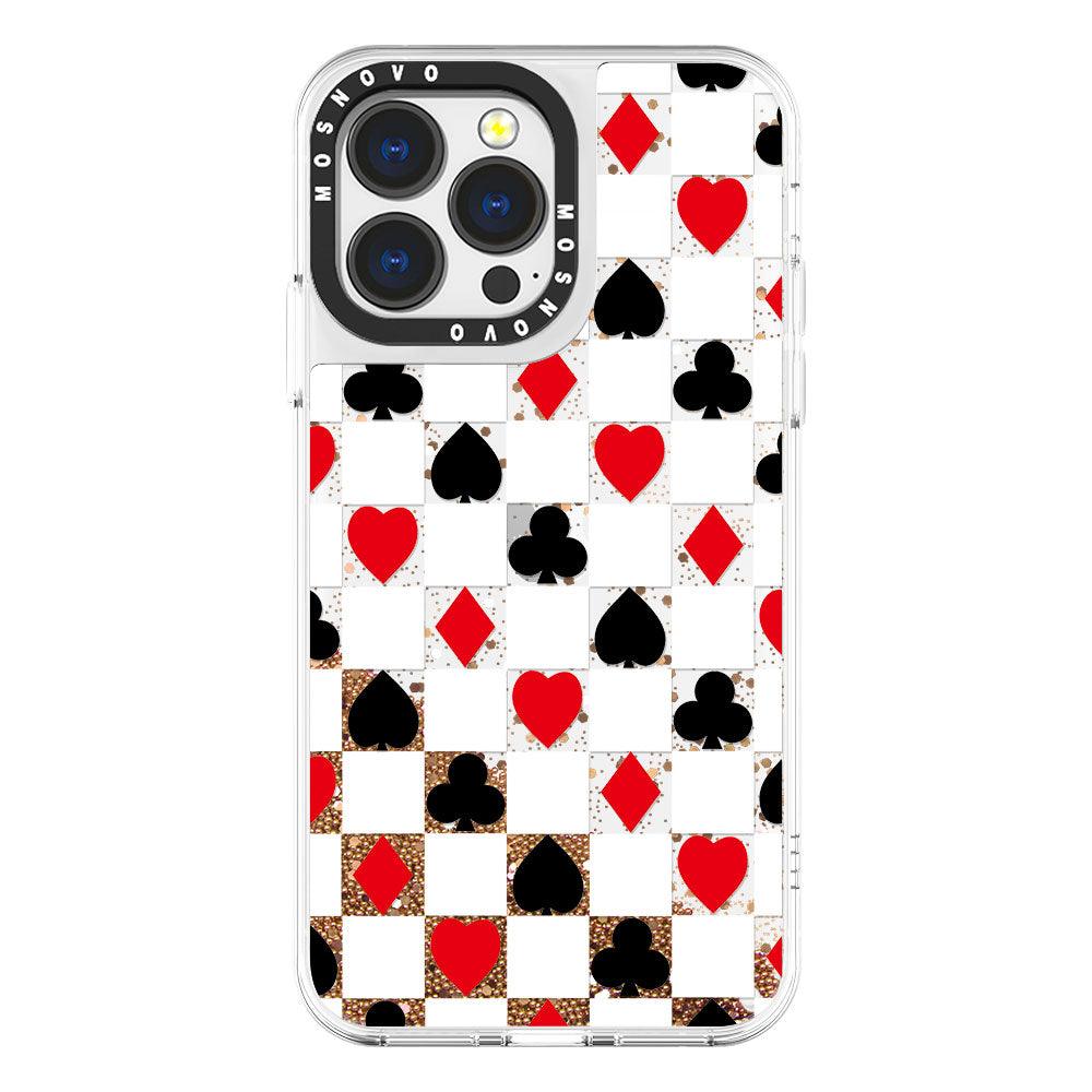 Spades Hearts Diamond Glitter Phone Case - iPhone 13 Pro Case