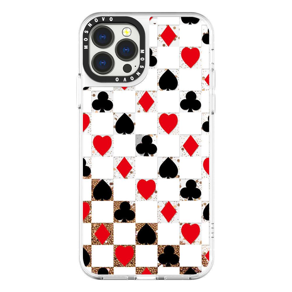 Spades Hearts Diamond Glitter Phone Case - iPhone 13 Pro Max Case