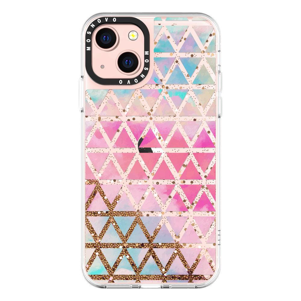 Gradient Triangles Glitter Phone Case - iPhone 13 Case