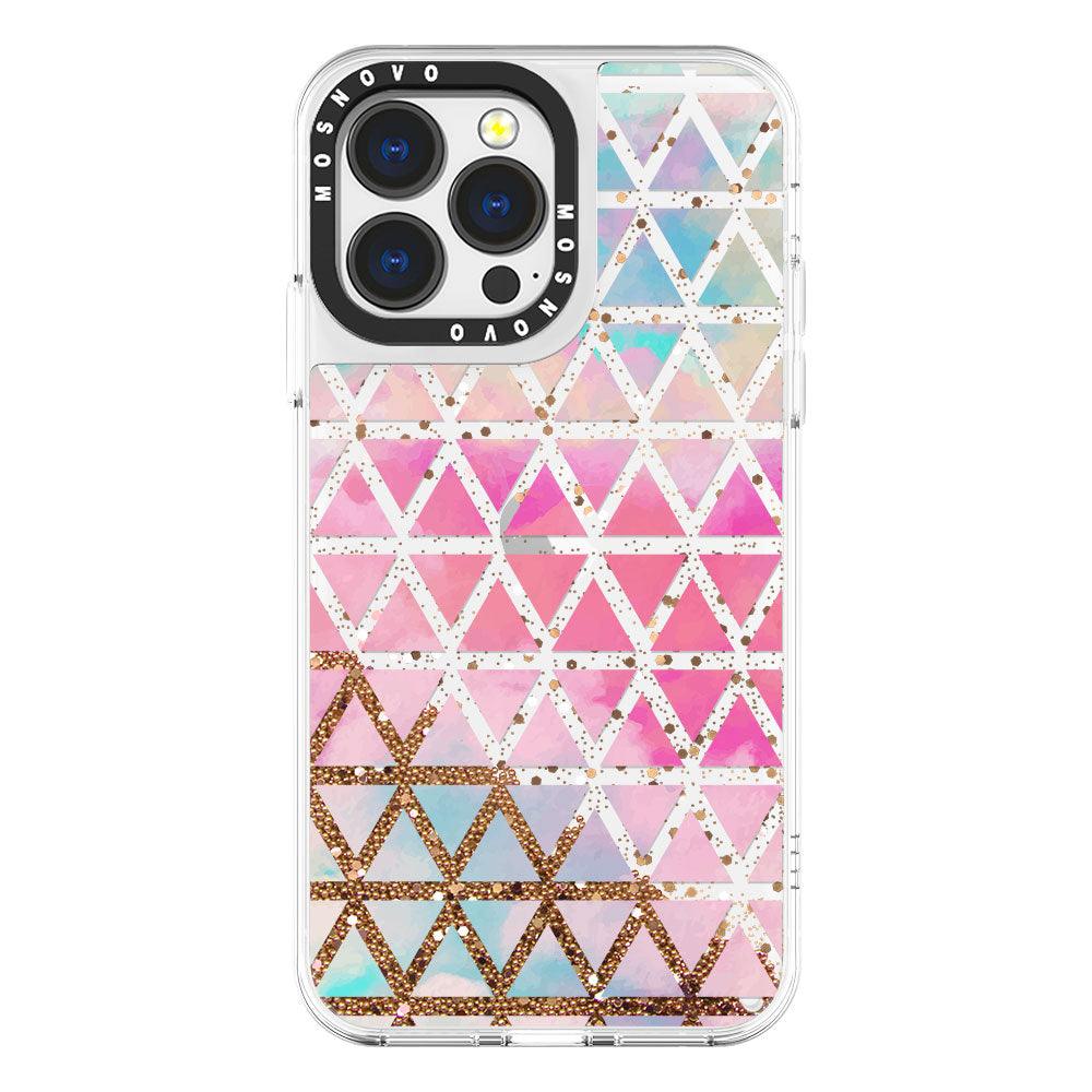 Gradient Triangles Glitter Phone Case - iPhone 13 Pro Case