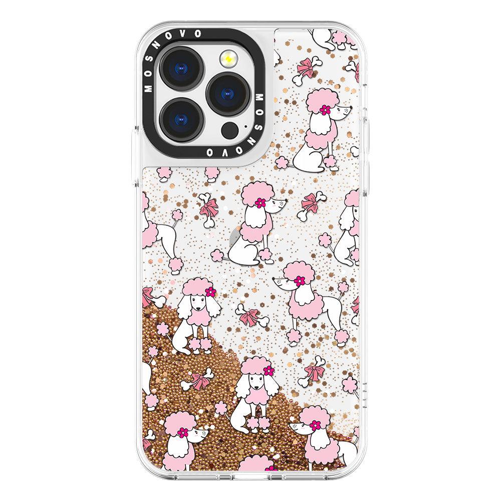 Cute Poodle Glitter Phone Case - iPhone 13 Pro Case