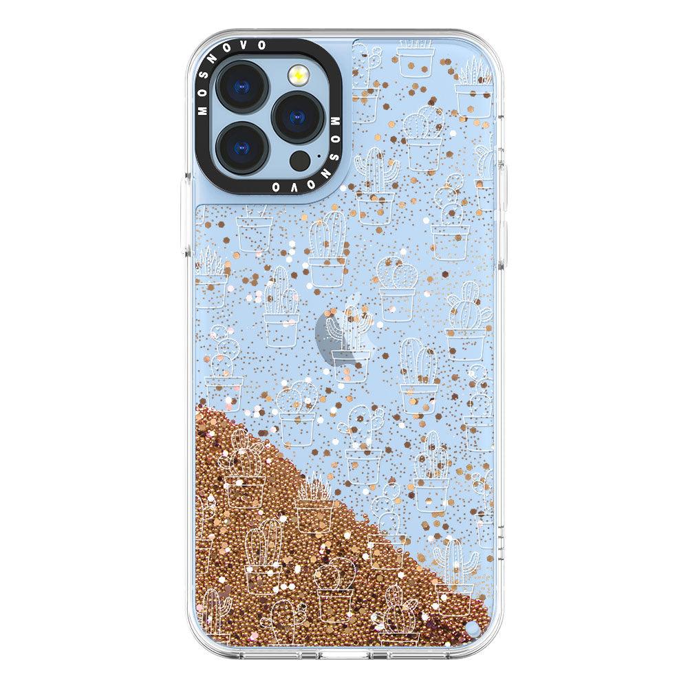 Little Potted Cactus Glitter Phone Case - iPhone 13 Pro Max Case